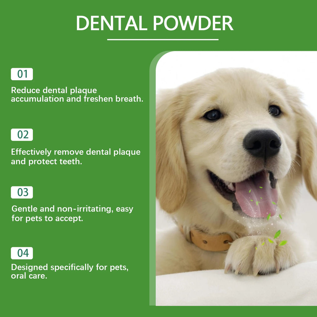 Yegbong 150g Dog Teeth Cleaning Powder - Gentle Dental Care for Pets - Removes Tartar, Stains & Bad Breath - Whitens Teeth