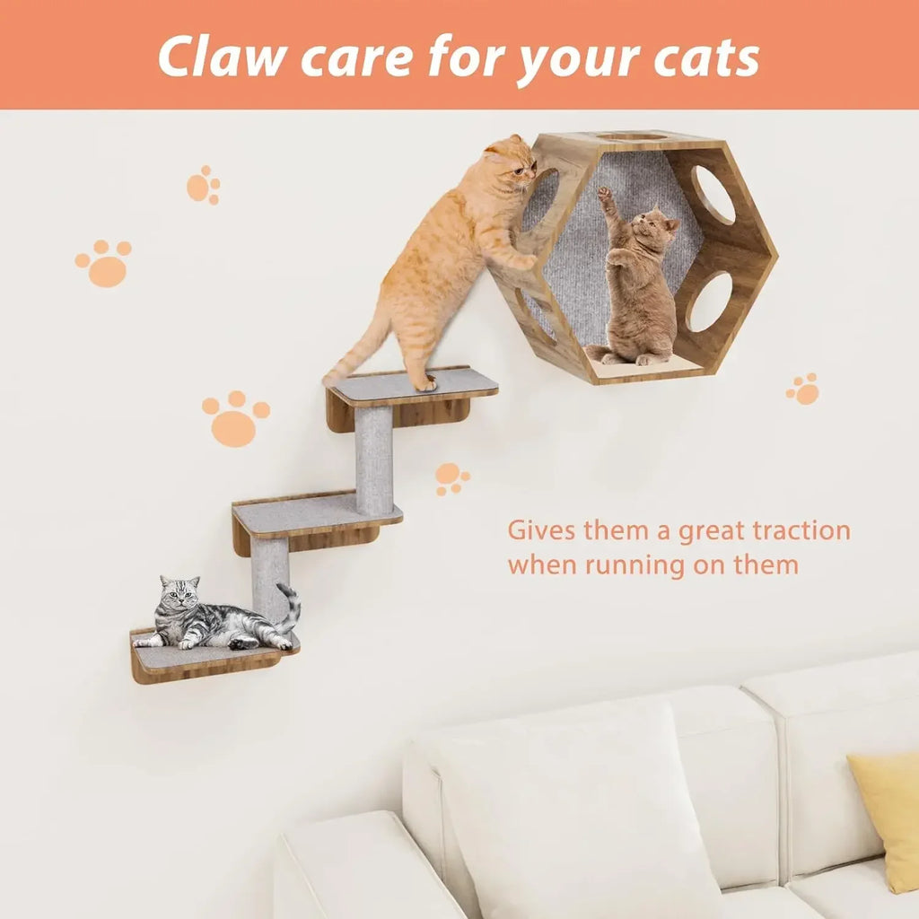 Cat Climbing Mat with Self-Adhesive Backing Sturdy Multi-Purpose Non-Slip Scratching Pad Funitures Protective Mat Pet Accessorie