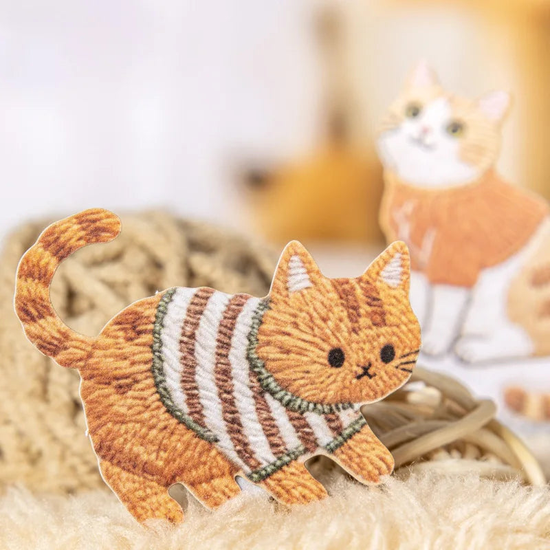 20pcs/lot Kawaii Stationery Stickers Velvet Embroidery Cute Pet Diary Planner Decorative  Stickers Scrapbooking Craft Stickers