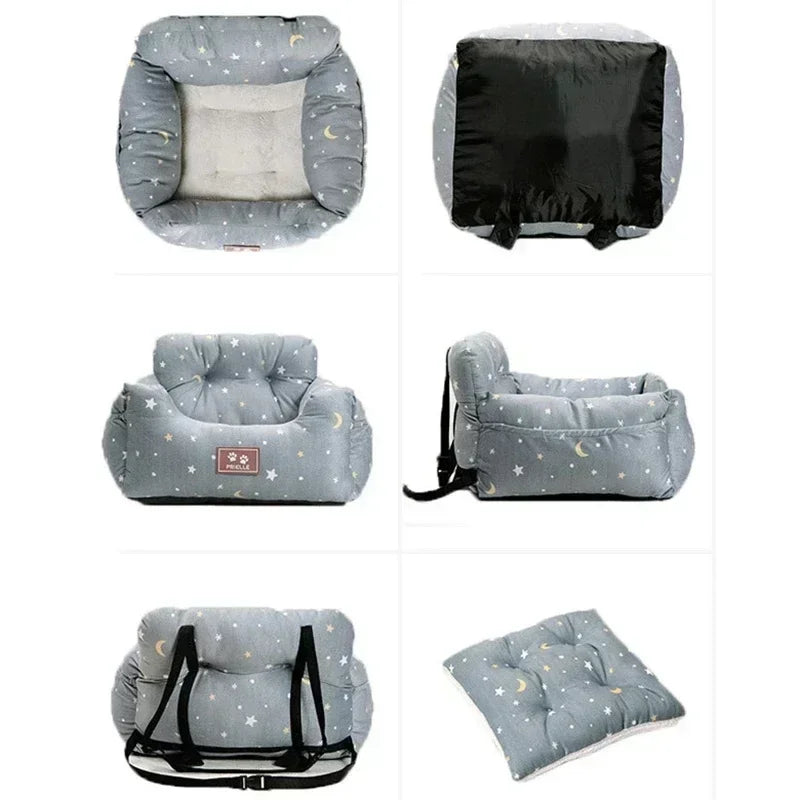 Dog Car Seat with Safety Belt – Washable Travel Booster