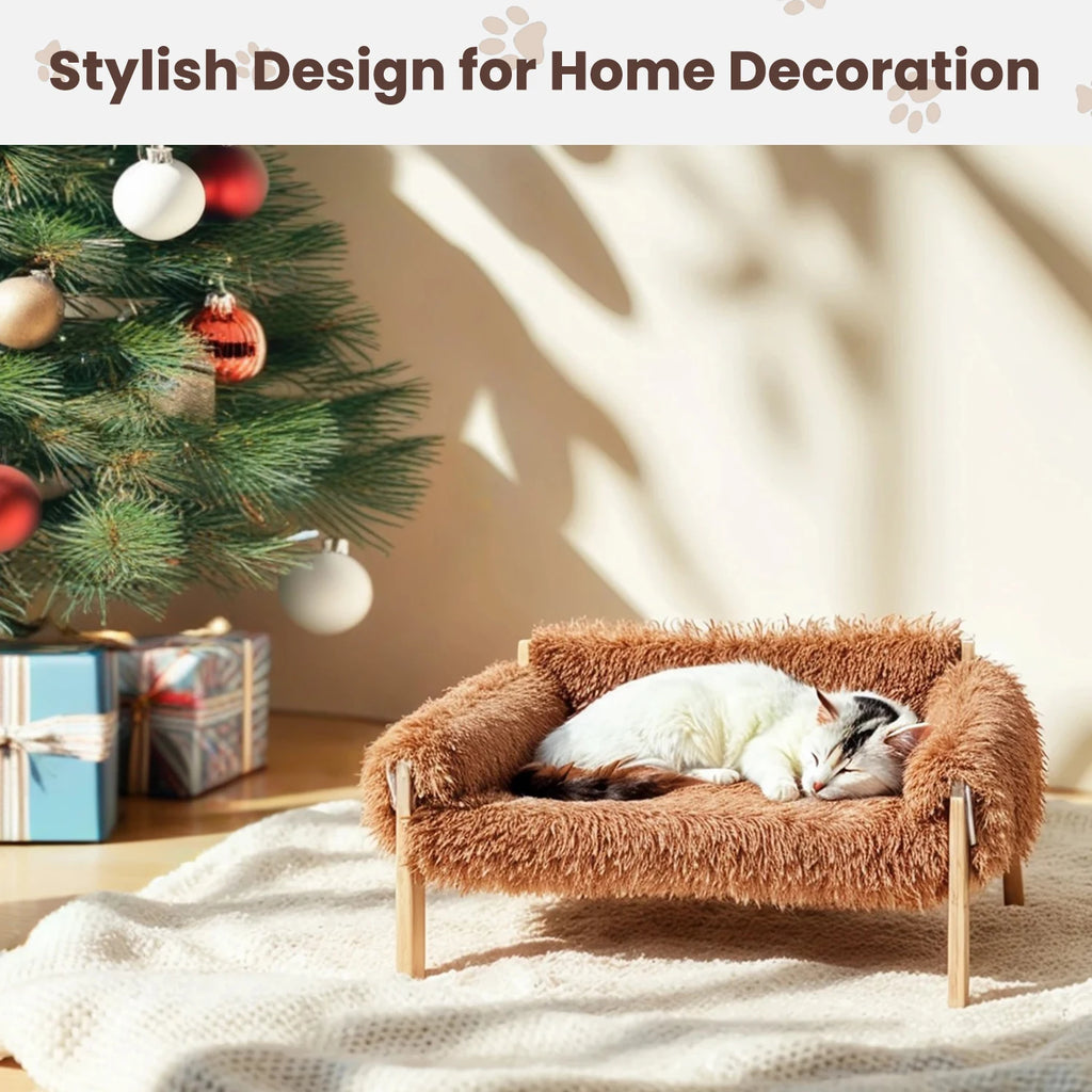 Raised Wooden Cat Sofa Bed