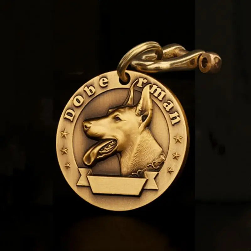 Customized Dog ID Tag Brass Embossed Lettering Prevent Losing Pets Card Engraved Personalized Pet Collar Charm Name Pendant