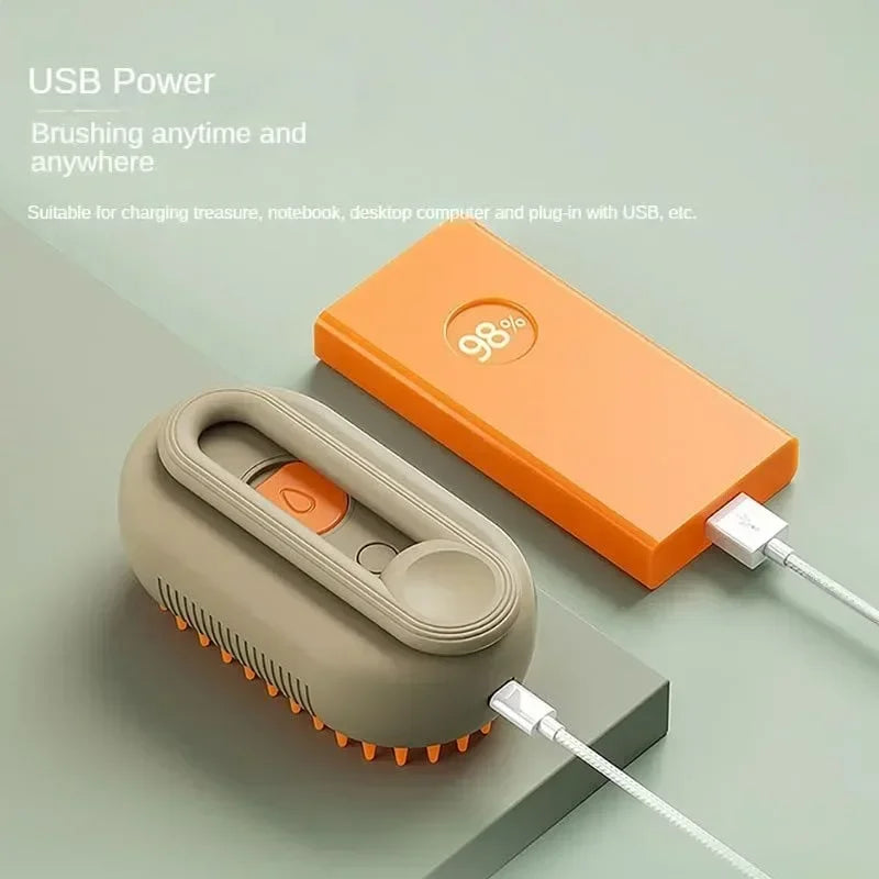 3-in-1 Electric Steam Brush – Massage & Grooming Tool