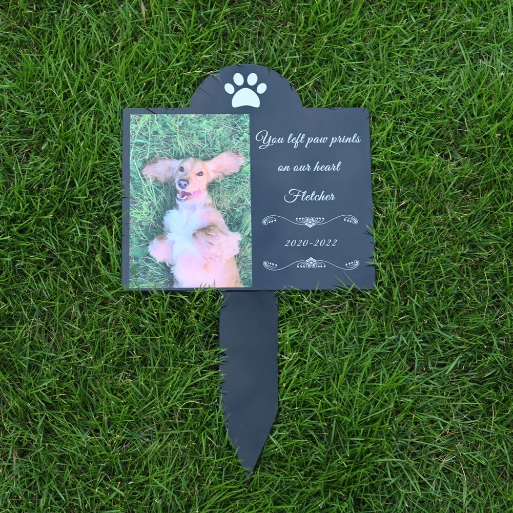 Personalised Pet Memorial Stake Acrylic Marker Grave Pet Gravestones Cat Dog Souvenirs Pet Loss Add Photo And Text Memorial Gift