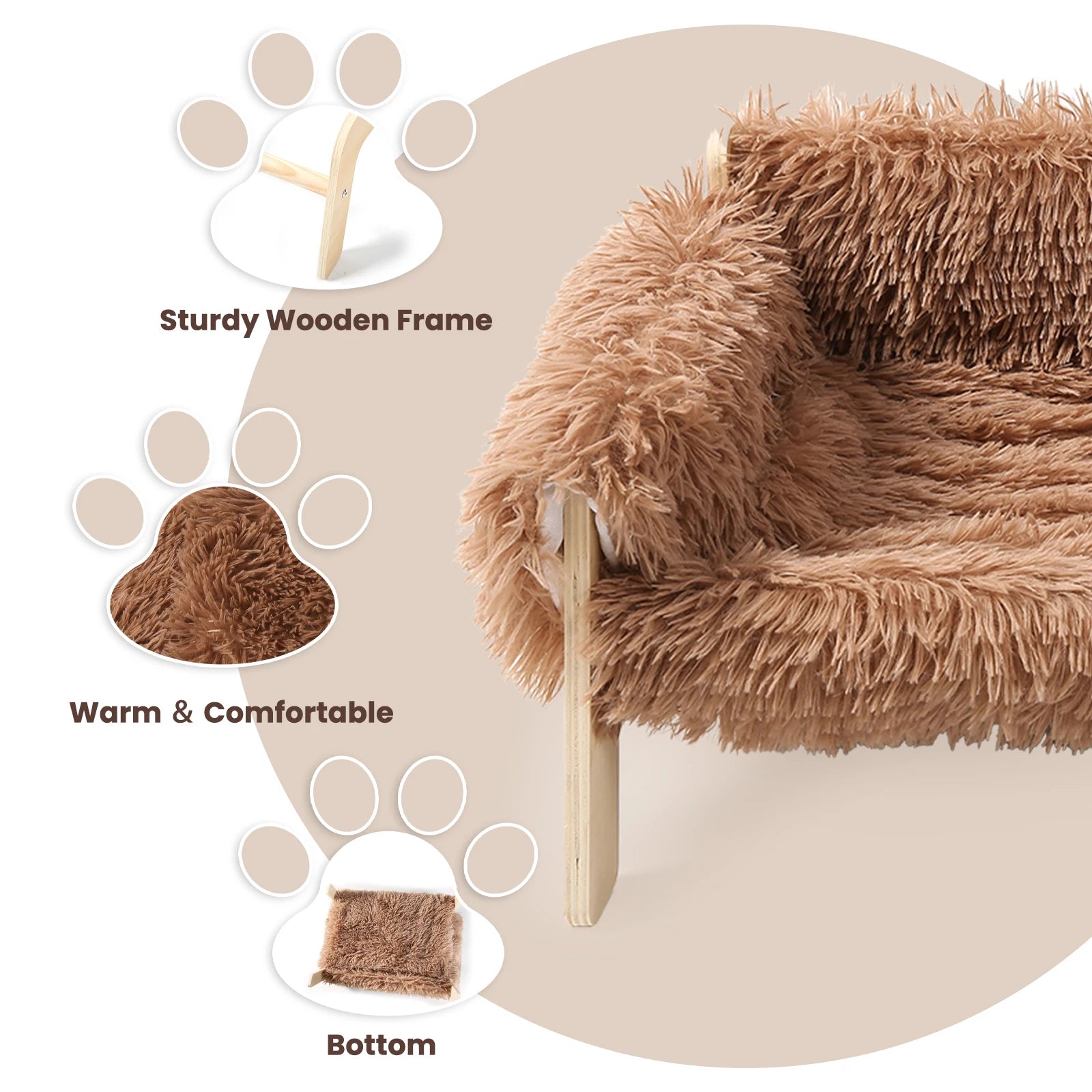 Raised Wooden Cat Sofa Bed