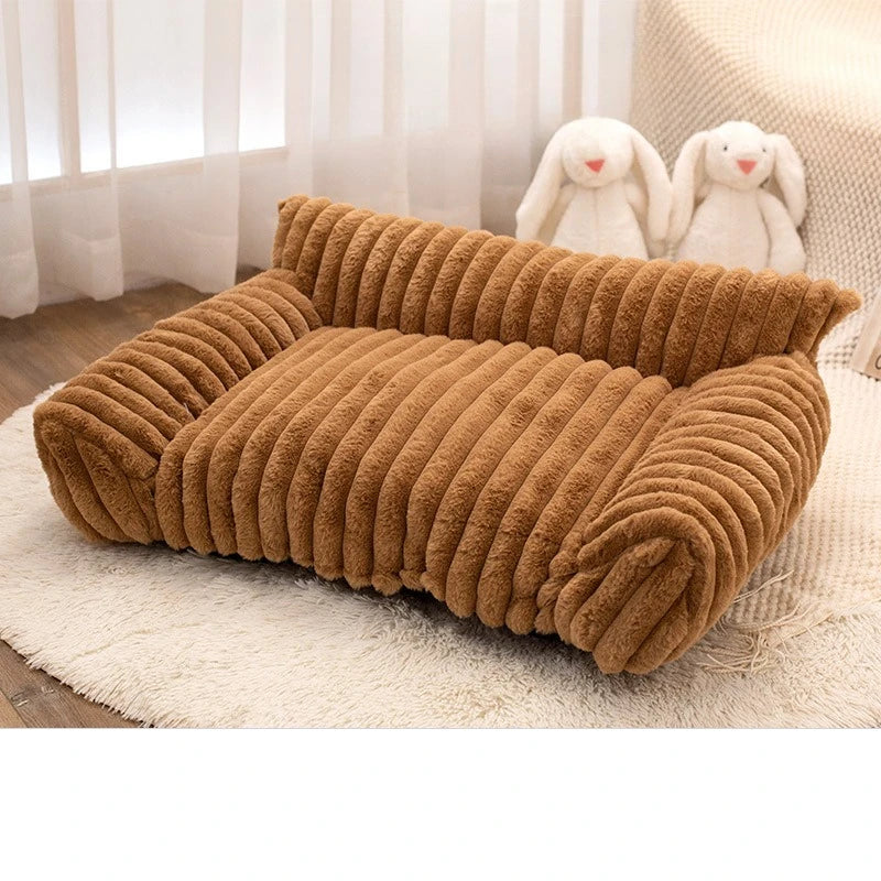 Plush Sofa Bed – Premium Corduroy Pet Lounge