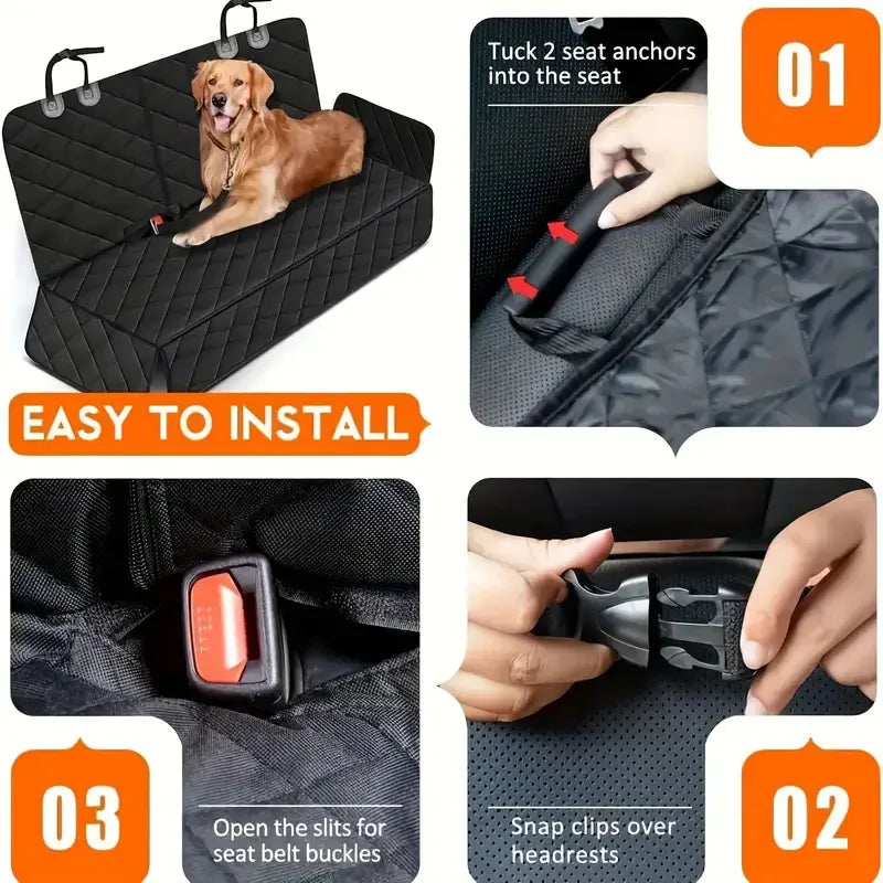 Waterproof Dog Car Seat Cover – Hammock Style Protector