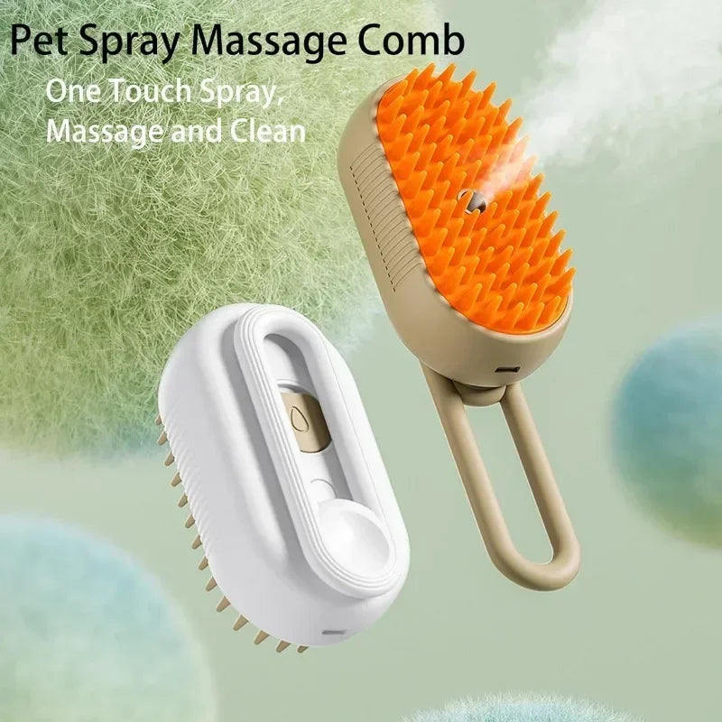 3-in-1 Electric Steam Brush – Massage & Grooming Tool