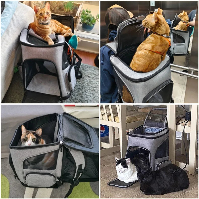 Pet Carrier Backpack – Breathable Expandable Travel Bag