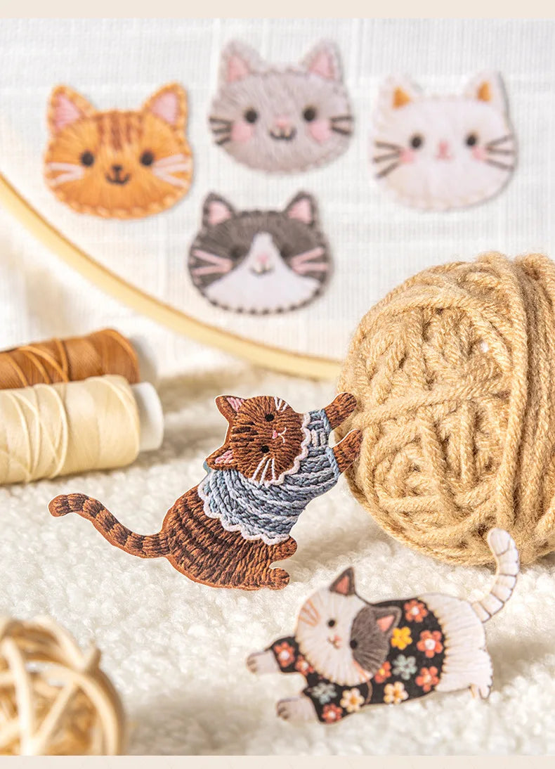 20pcs/lot Kawaii Stationery Stickers Velvet Embroidery Cute Pet Diary Planner Decorative  Stickers Scrapbooking Craft Stickers