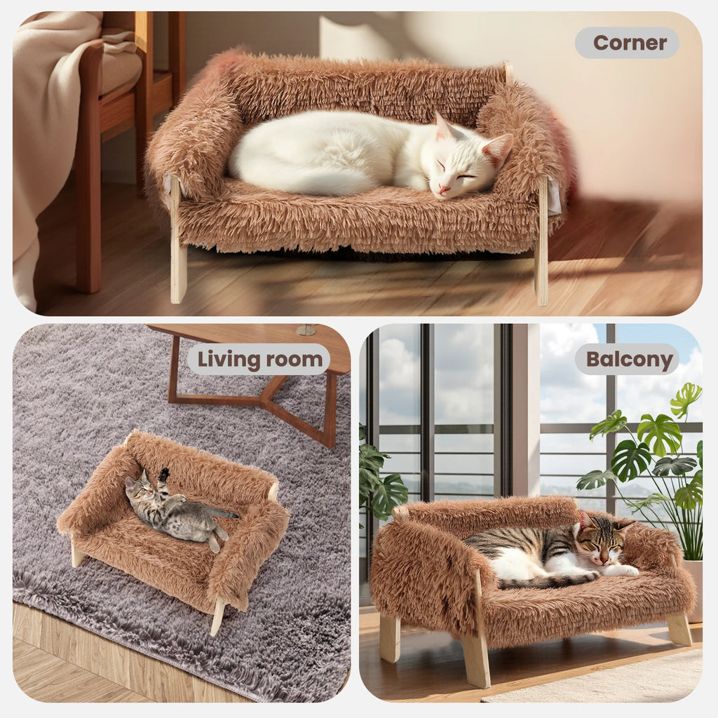 Raised Wooden Cat Sofa Bed