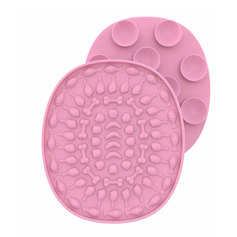 Small Pet Slow Feeder Mat – Suction Cup Lick Bowl