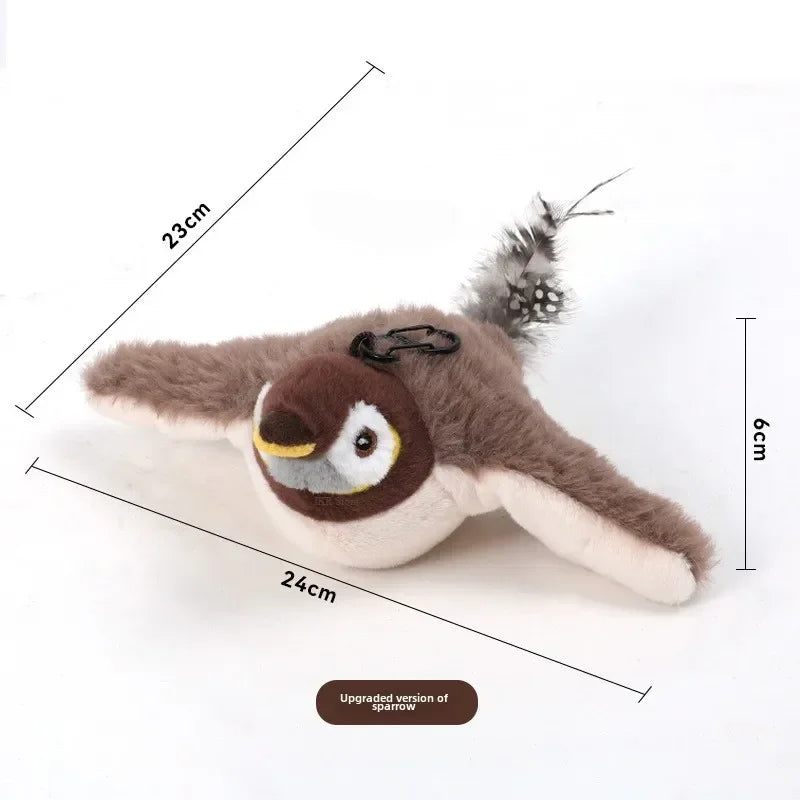 Interactive Catnip Bird Toy – Touch-Activated Squeaky Plush