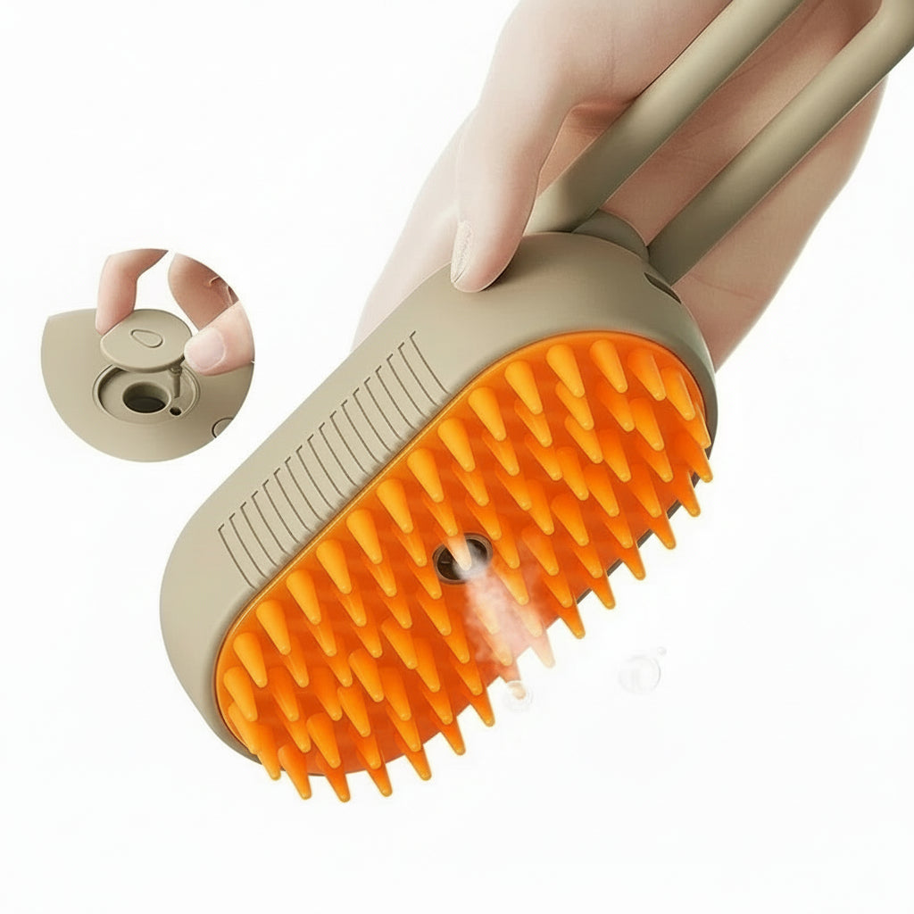 3-in-1 Electric Steam Brush – Massage & Grooming Tool