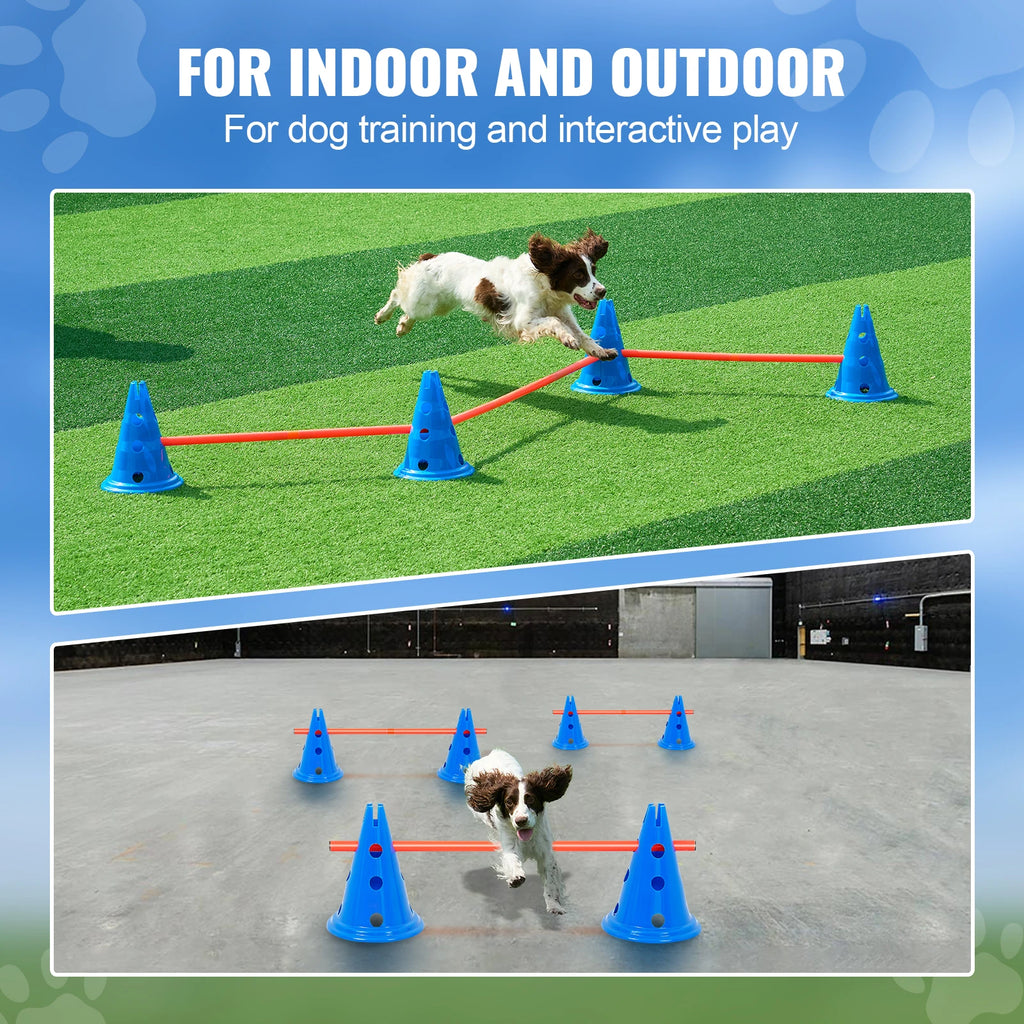 Dog Agility Hurdle Cone Set – Adjustable Training Equipment