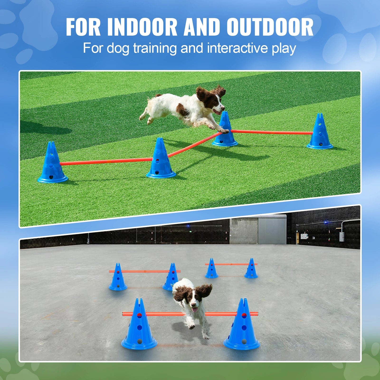 Dog Agility Hurdle Cone Set – Adjustable Training Equipment