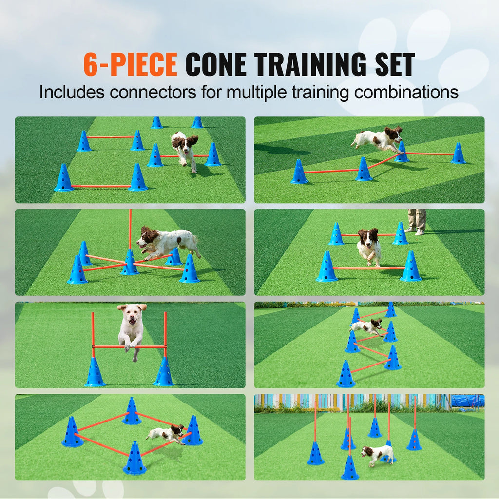 Dog Agility Hurdle Cone Set – Adjustable Training Equipment