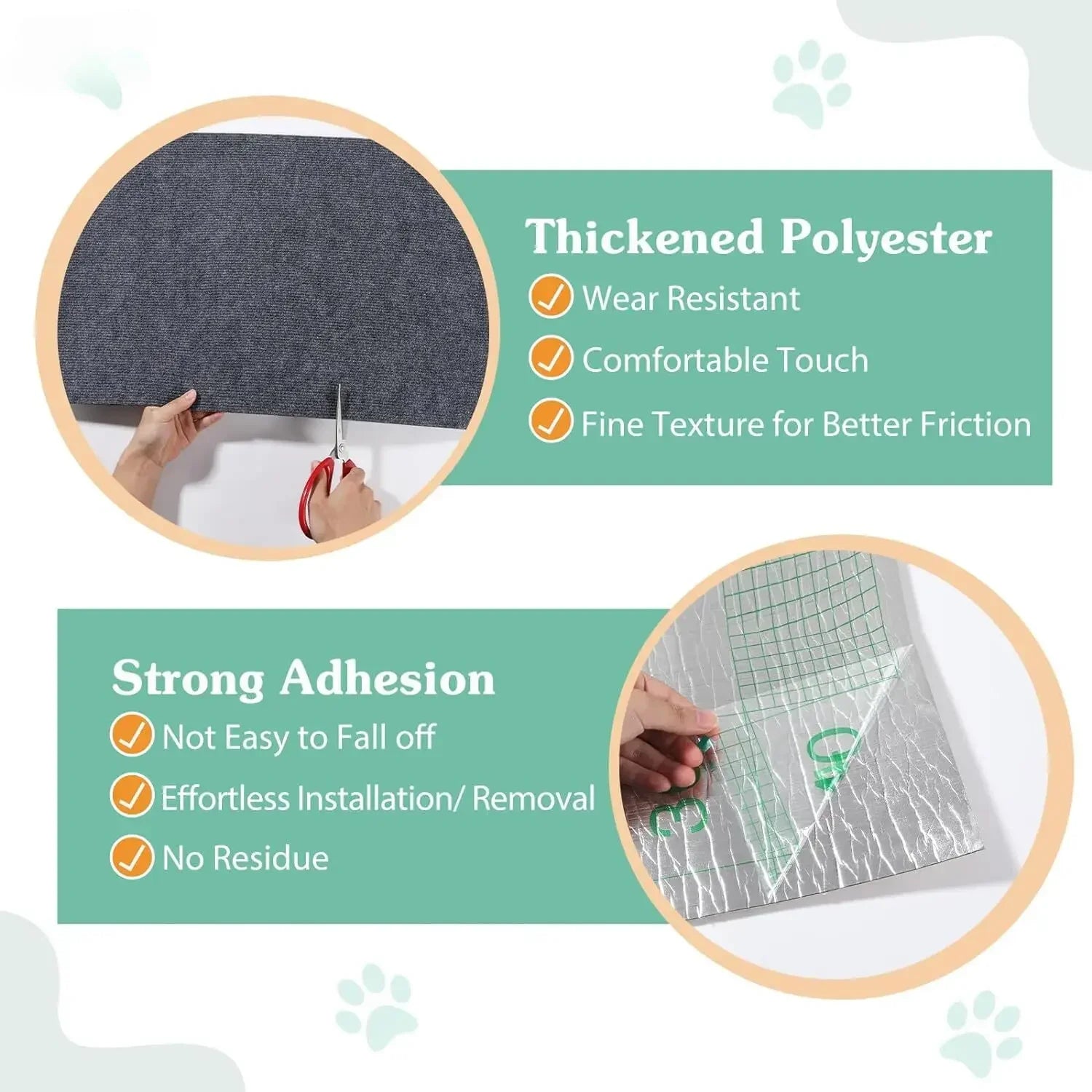 Cat Climbing Mat with Self-Adhesive Backing Sturdy Multi-Purpose Non-Slip Scratching Pad Funitures Protective Mat Pet Accessorie