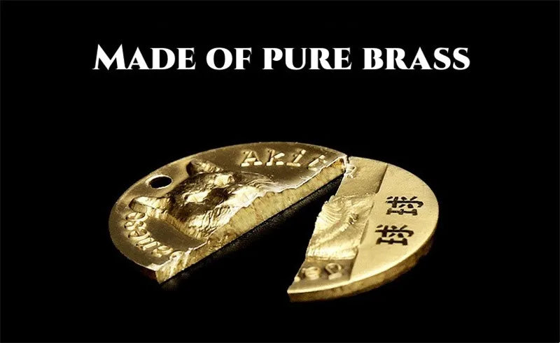 Customized Dog ID Tag Brass Embossed Lettering Prevent Losing Pets Card Engraved Personalized Pet Collar Charm Name Pendant