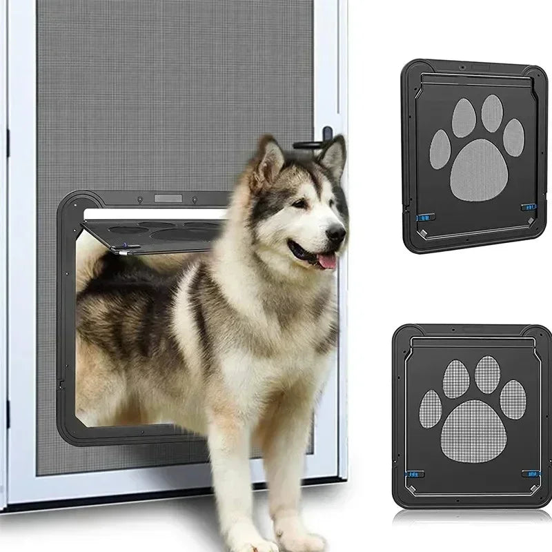Dog Screen Door Large Dogs Magnetic Screen Door Curtain Anti Mosquito  Automatic Lockable Black Doors for Puppy