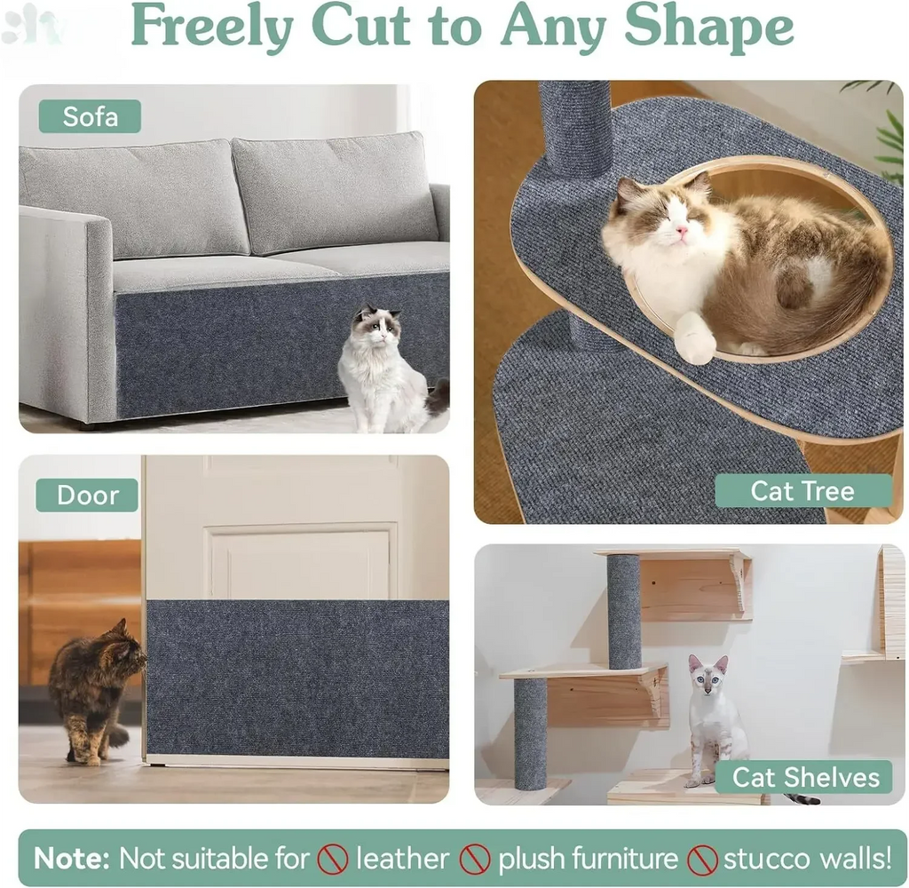 Cat Climbing Mat with Self-Adhesive Backing Sturdy Multi-Purpose Non-Slip Scratching Pad Funitures Protective Mat Pet Accessorie