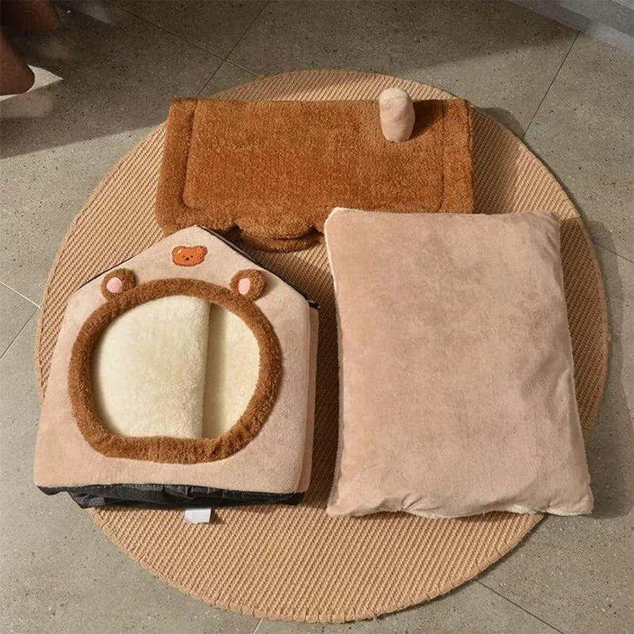 Foldable Pet Cave – Cozy Hideaway Bed