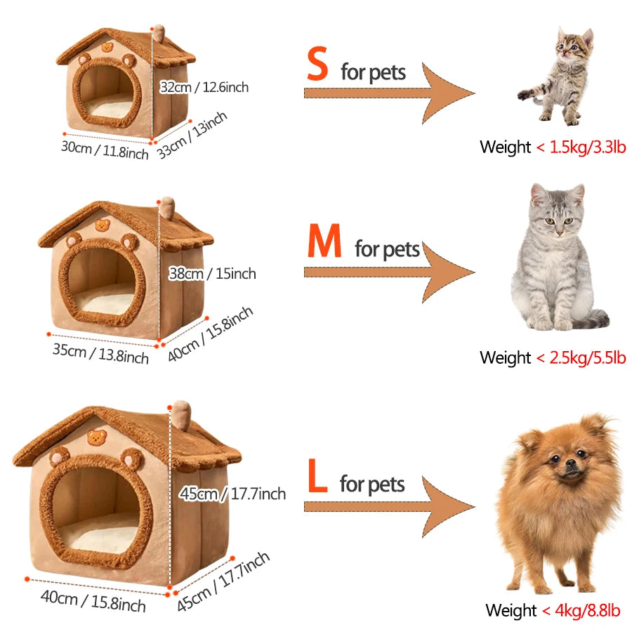 Foldable Pet Cave – Cozy Hideaway Bed
