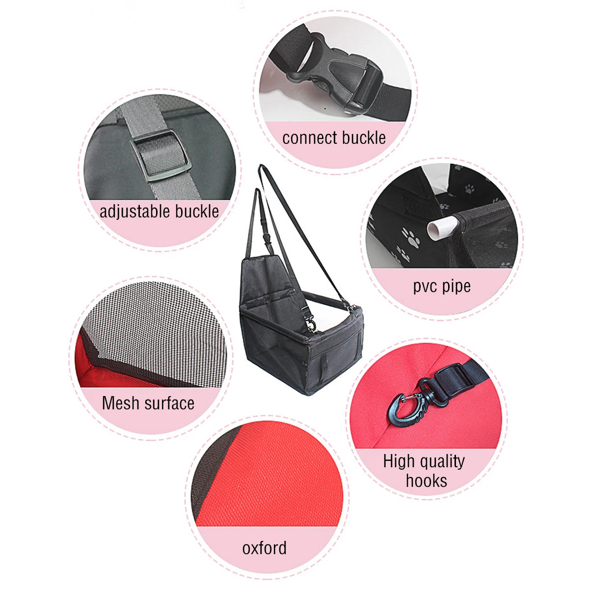 Dog Car Seat Carrier – Waterproof Travel Basket