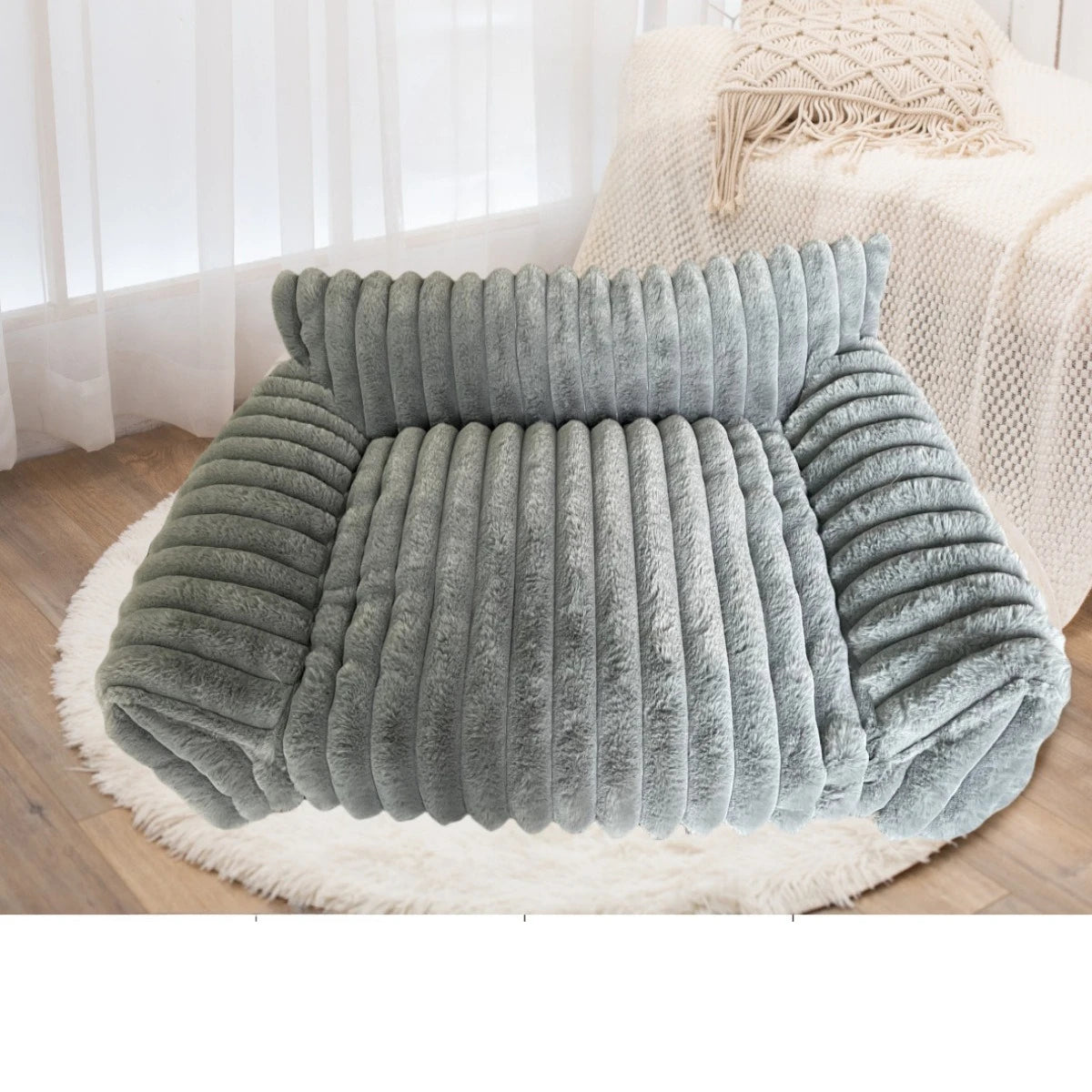 Plush Sofa Bed – Premium Corduroy Pet Lounge
