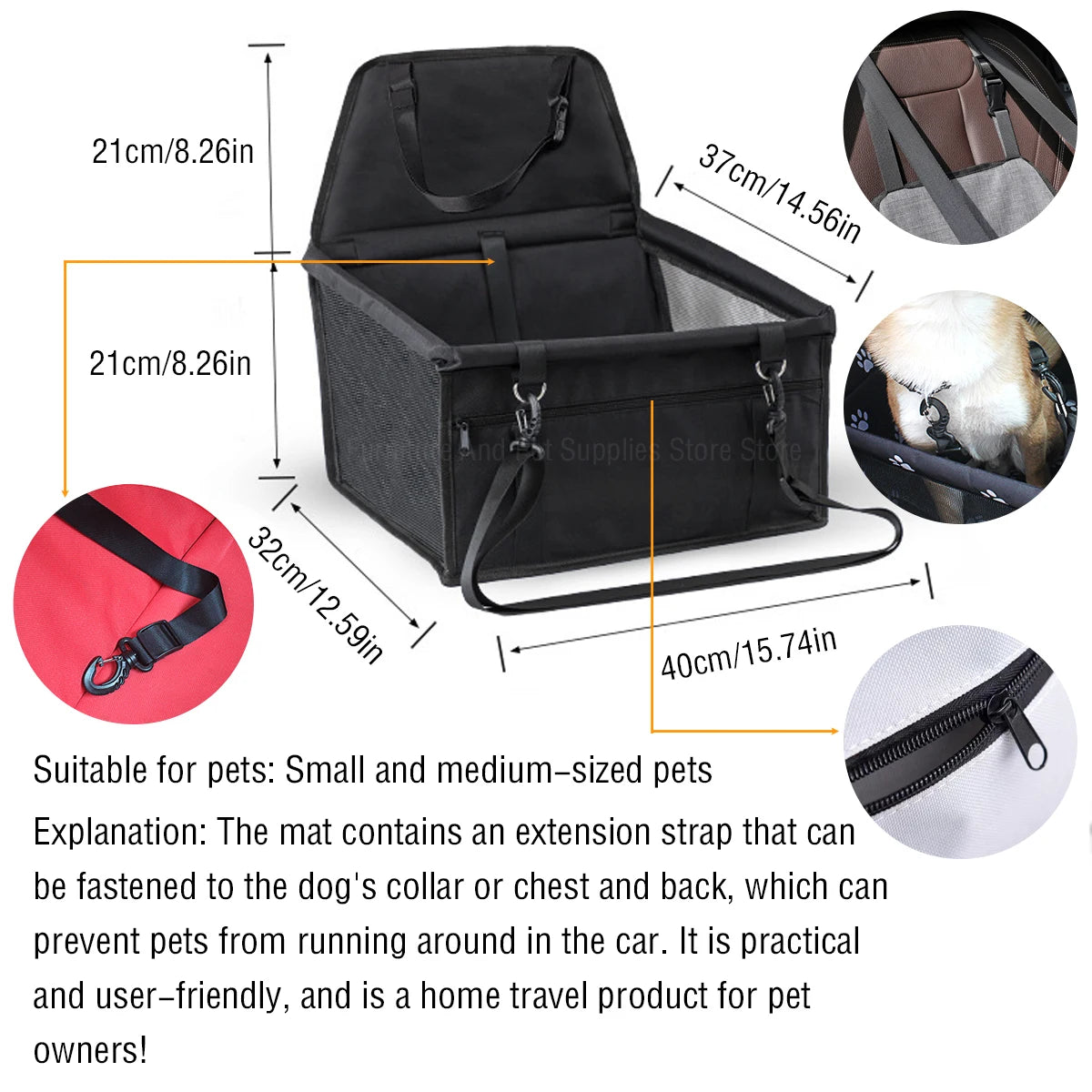Dog Car Seat Carrier – Waterproof Travel Basket