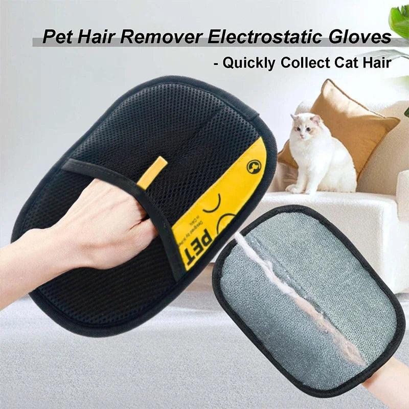 Pet Hair Remover Gloves – Reusable Grooming Tool