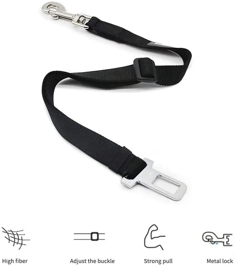 Adjustable Dog Car Seat Belt – Safety Harness Clip