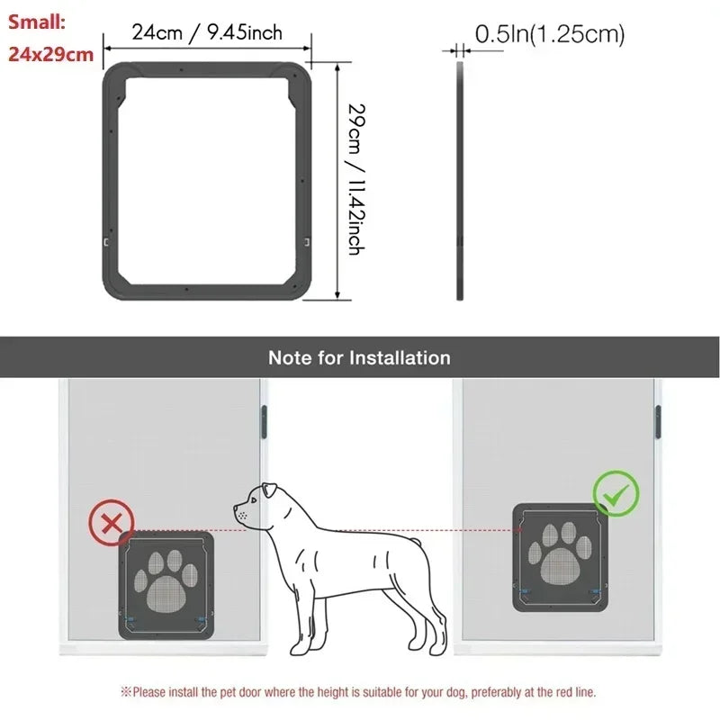 Dog Screen Door Large Dogs Magnetic Screen Door Curtain Anti Mosquito  Automatic Lockable Black Doors for Puppy
