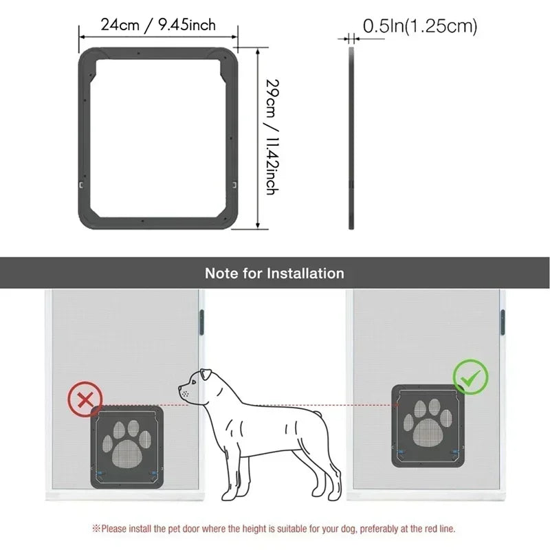 Dog Screen Door Large Dogs Magnetic Screen Door Curtain Anti Mosquito  Automatic Lockable Black Doors for Puppy