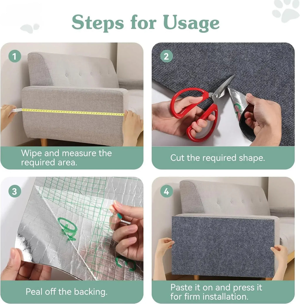 Cat Climbing Mat with Self-Adhesive Backing Sturdy Multi-Purpose Non-Slip Scratching Pad Funitures Protective Mat Pet Accessorie
