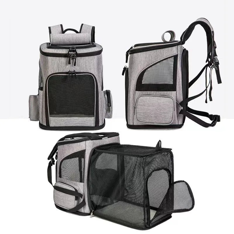Pet Carrier Backpack – Breathable Expandable Travel Bag