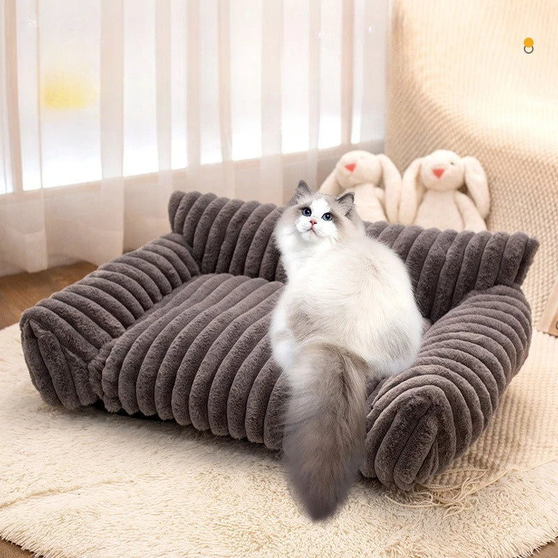 Plush Sofa Bed – Premium Corduroy Pet Lounge