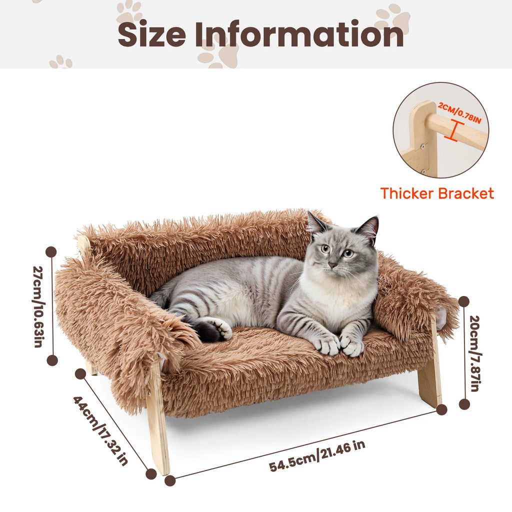 Raised Wooden Cat Sofa Bed