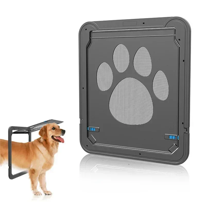 Dog Screen Door Large Dogs Magnetic Screen Door Curtain Anti Mosquito  Automatic Lockable Black Doors for Puppy