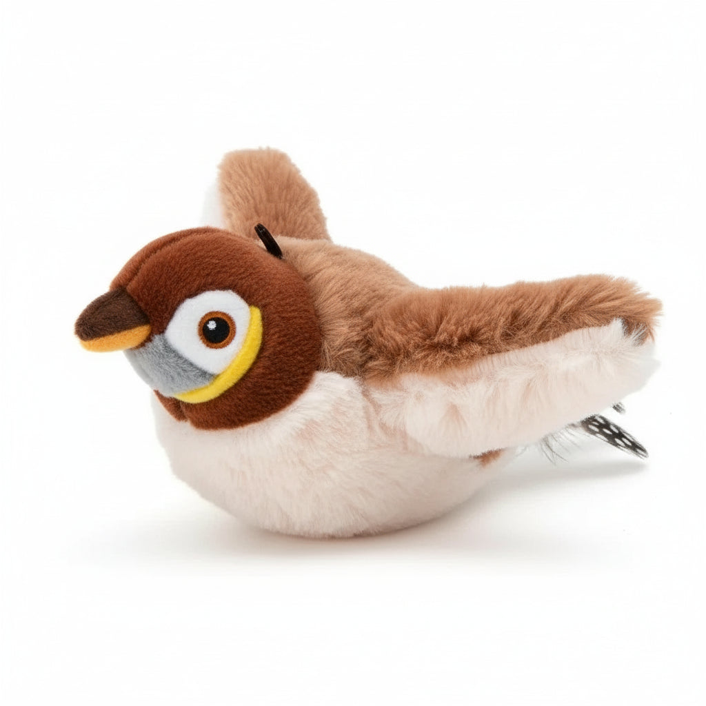 Interactive Catnip Bird Toy – Touch-Activated Squeaky Plush
